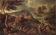 Gaspard Dughet Landscape with Lightning oil painting
